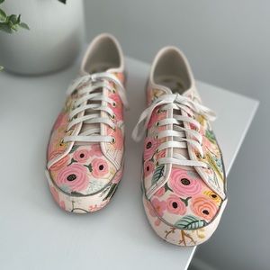 Keds x Rifle Paper Co Kickstart Garden Party Leather Sneakers, 8.5 M